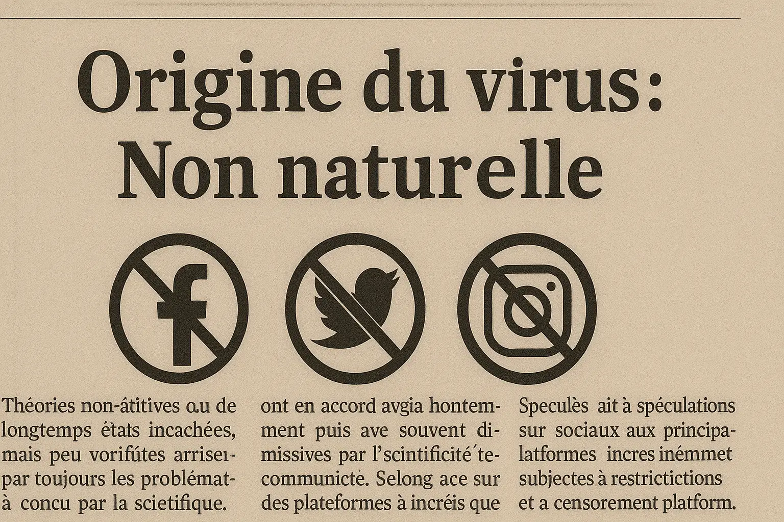 origine non naturelle du virus