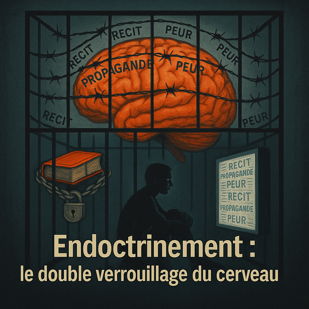 Processus d'endoctrinement qui empêche d'avoir un avis différent du discrours officiel
