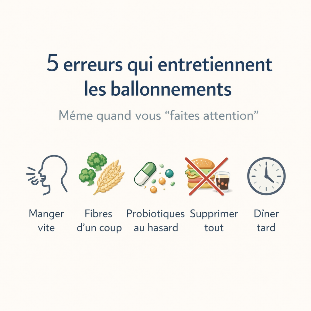 Ballonnements et microbiote: 5 erreurs fréquentes