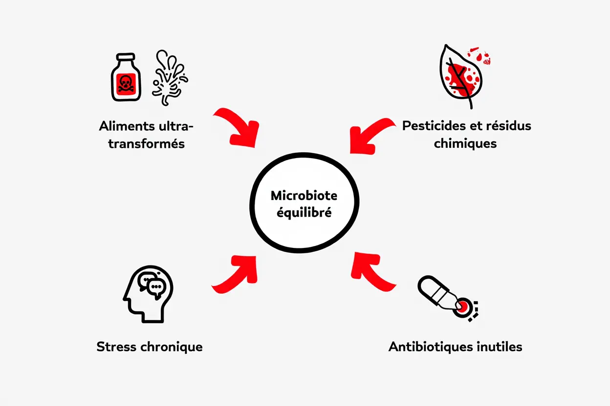 Facteurs perturbant le microbiote