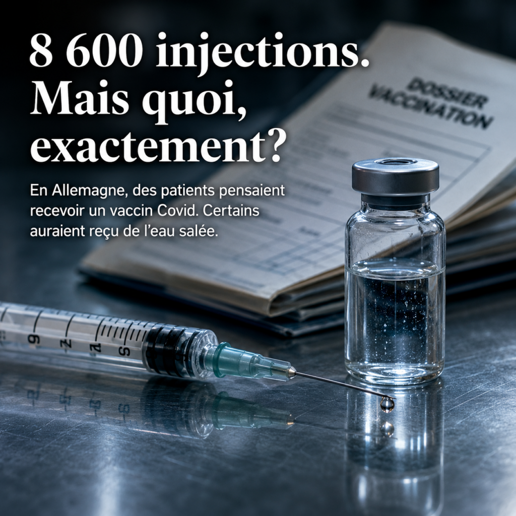 Scandale vaccin Covid eau salée Allemagne — rupture du consentement médical