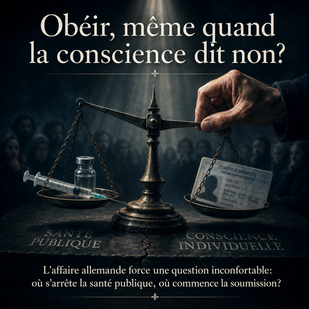 Obéir ou désobéir face à un problème de conscience — vaccins Covid eau salée Allemagne