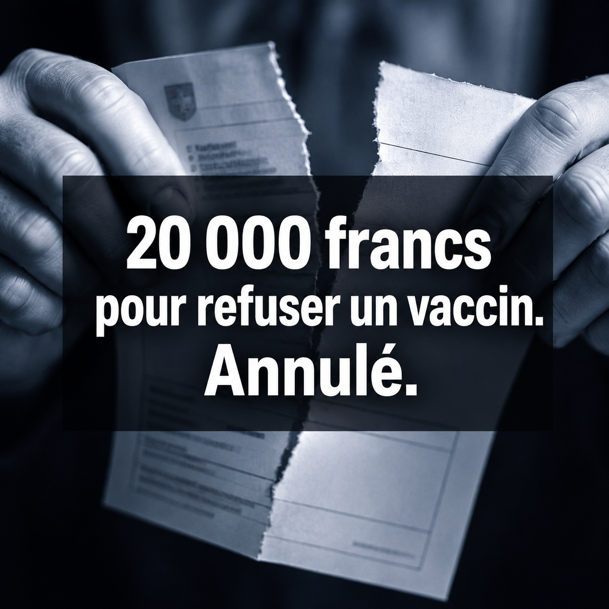 20 000 francs amende pour refus de vaccination Saint-Gall, obligation vaccinale Suisse retirée