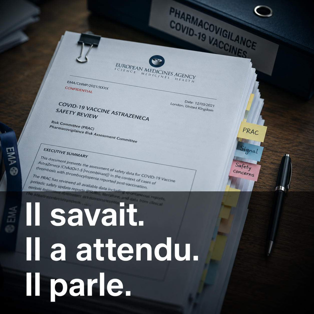Helmut Sterz toxicologue Pfizer vaccin ARN messager: documents réglementaires symbolisant les études manquantes