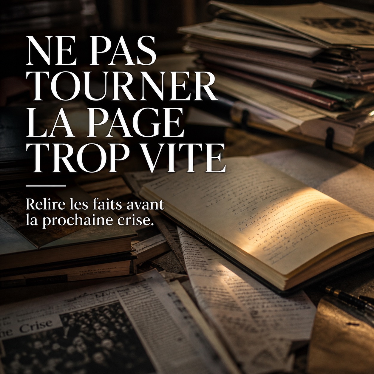 Lecteur devant dossiers et articles, symbole de l'esprit critique après la crise Covid