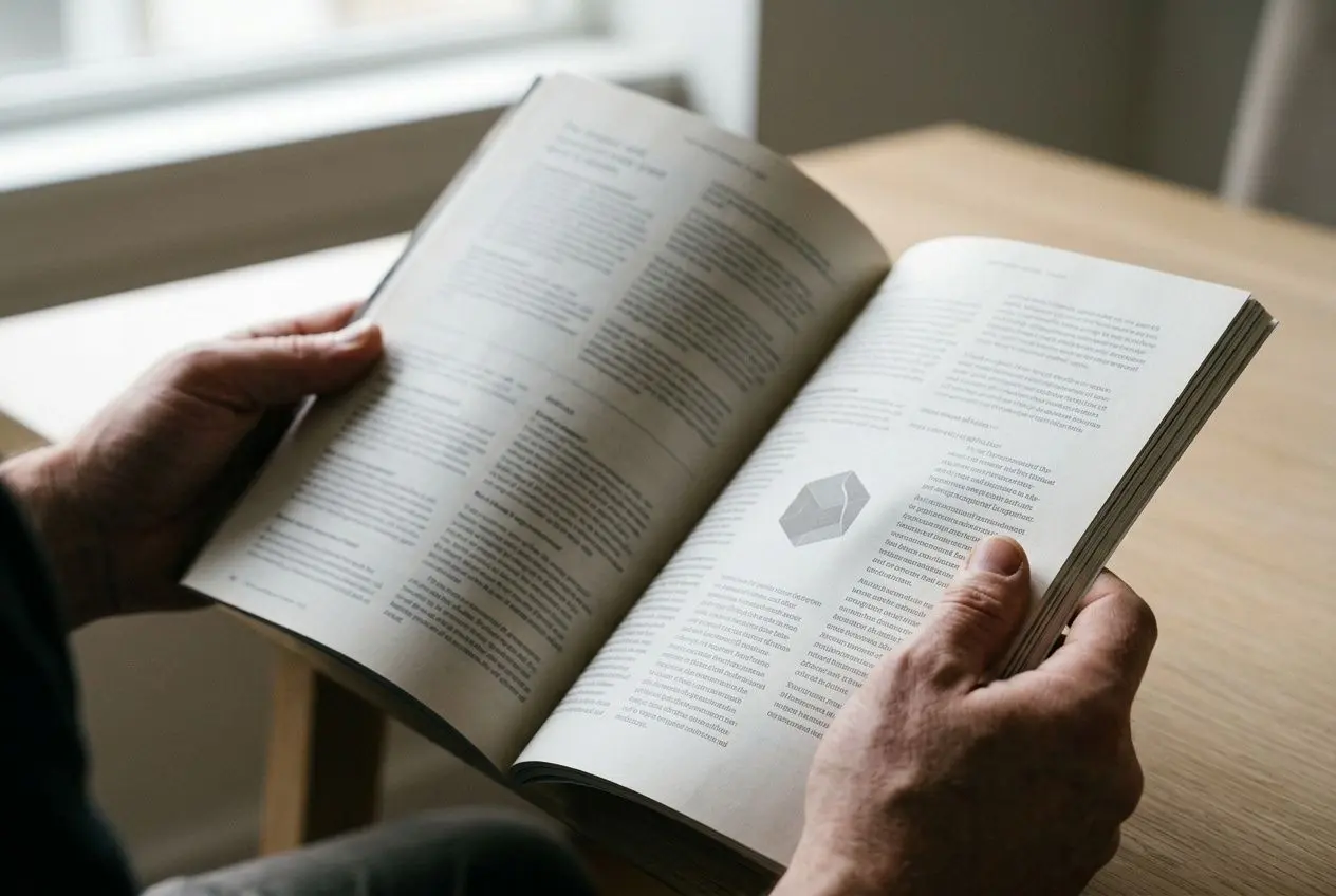 Personne lisant le magazine 60 millions de consommateurs, ouvert sur une table
